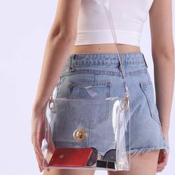 New Clear Cross Body Bag With Turn Lock Closure