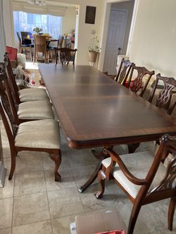 Wooden Table Set W/8 Chairs