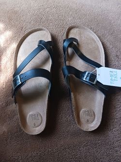 Time and Tru Black Sandals Size 6