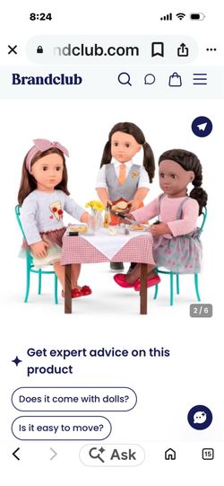 Doll table with 2 chairs
