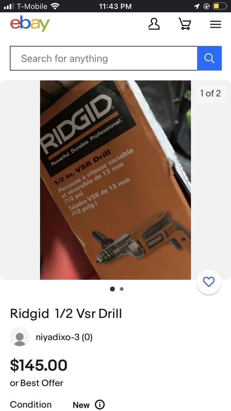 Ridgid 1/2 Inch VSR Drill