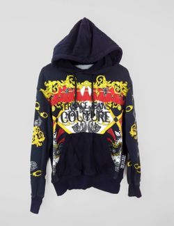 Authentic Mens Versace Jeans Culture Hoodie Black Sweatshirt