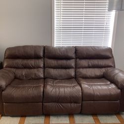 Reclining Couch - Brown leather 