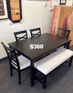 Stylish! 6-Pc Charcoal Dining Table Set