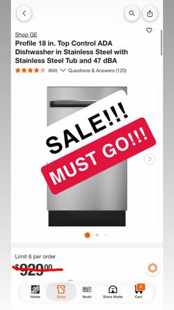 GE Profile 18-Inch Stainless Steel Dishwasher