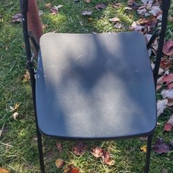 Black Chair With metal , Folds Up