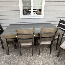 Old Cannery Dining Set With 4 Chairs And Bench