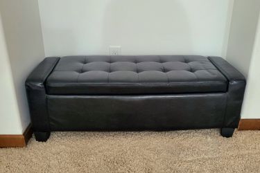 Storage ottoman bench - black