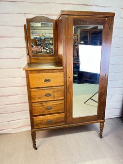 Antique Wardrobe Dresser Combo