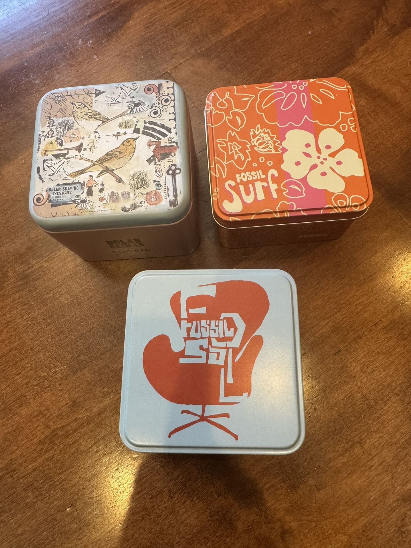 Vintage Fossil Tin Box Bundle Shipping Available