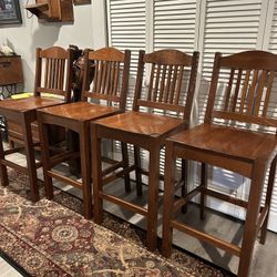 Solid Oak Bar Stools