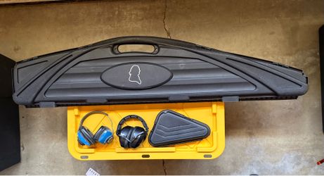 Padded Rifle Case, Padded Pistol Case, and Two Ear Muffs