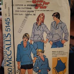 McCalls 5145 Unisex Adult SMALL * Pullover Jacket + Apron