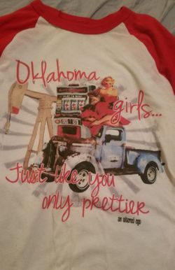 Oklahoma Girls Baseball Tee