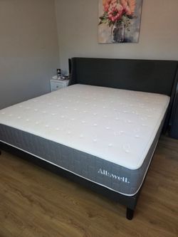 Allswell 10" Hybrid California King Mattress + Bed Frame – Like New, Excellent Condition!
