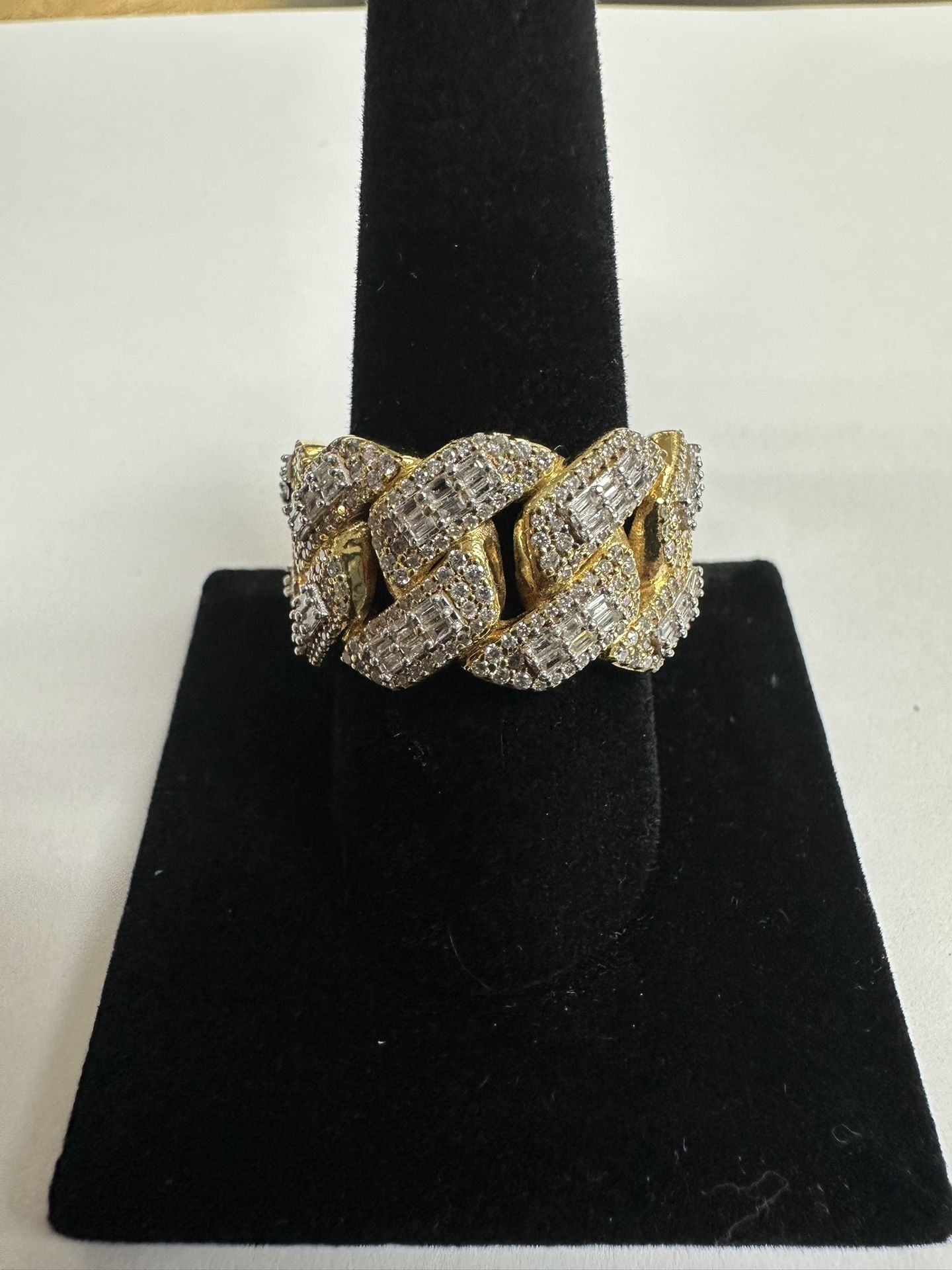 10K Diamond Cuban Link Ring Size 9.5 