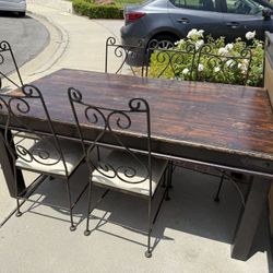 Dining Table With 6 Chairs And Accent table 