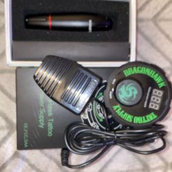 DragonHawk Mast Pen Rotary Tattoo Machine With Power Supply And Pedal 