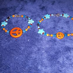 Orange Peace Bracelet And Anklet 