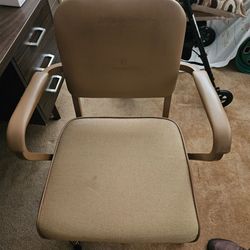 Tan Office Chair with Armrests