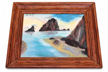 Framed Coastal Seascape Artwork – Wood Frame