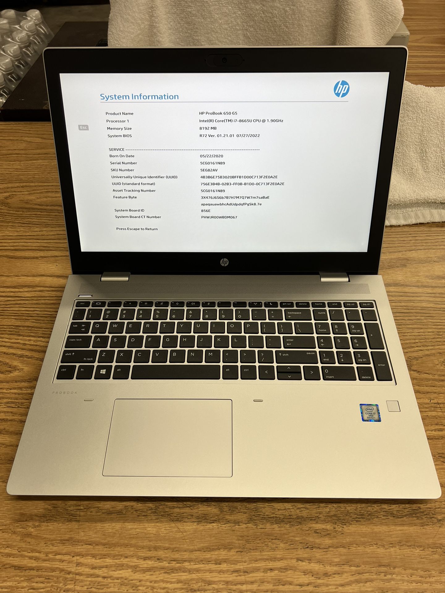 HP ProBook 650 G5 i7-8665 Laptop