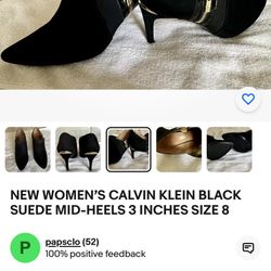Calvin Klein Women's Gold and Black Boots 3” heel size 10