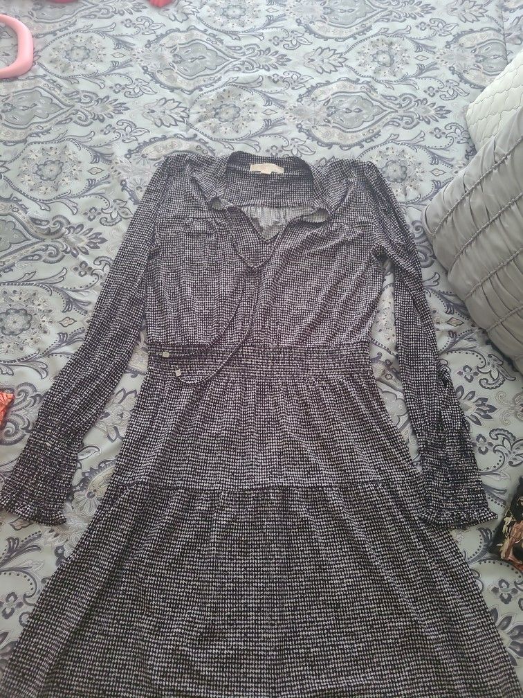 Mk Black And White Dress