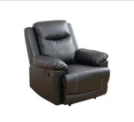 Black Synthetic Leather Electric Recliner