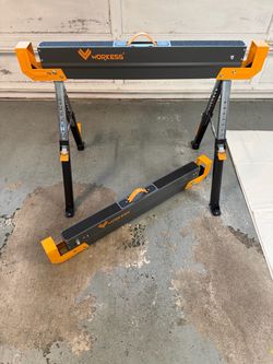 Saw Horses 2 Pack Folding, 2600 Lbs Load Capacity & 24-32 Inch Adjustable Height Heavy Duty