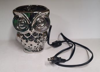 Beautiful Siver Glass Owl Lamp