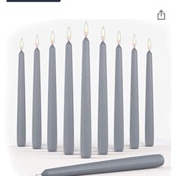 Gray 10 Inch Dripless Taper Candles 