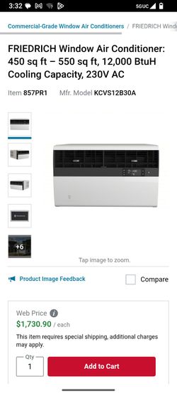 Friedrich window air conditioner and heater