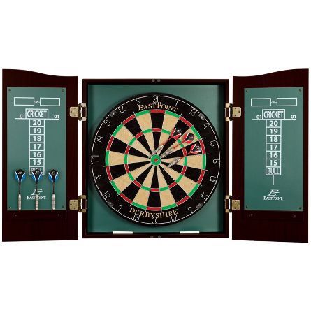 Javelin Sports Derbyshire Dartboard & Cabinet Set New