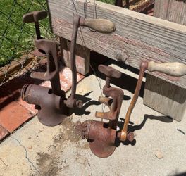 Antique meat grinders