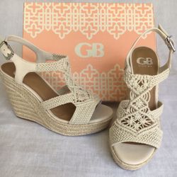 Womens Wedge Shoes, Gianni Bini, Macrame, 8.5