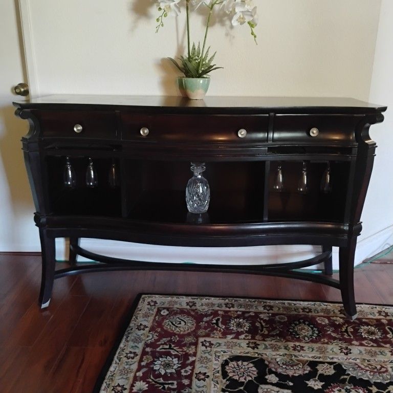 Dark Espresso Wood Buffet Console Table – 56” wide