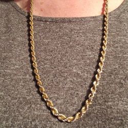 22" vintage goldplated rope chain  shabby chic