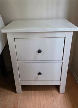 2-Drawer Nightstand / Bedside Table – White Stain