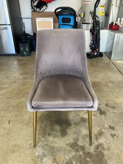 Gray lavender velvet chair