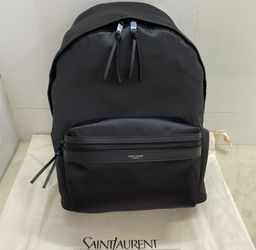 YSL backpack, shiny nylon