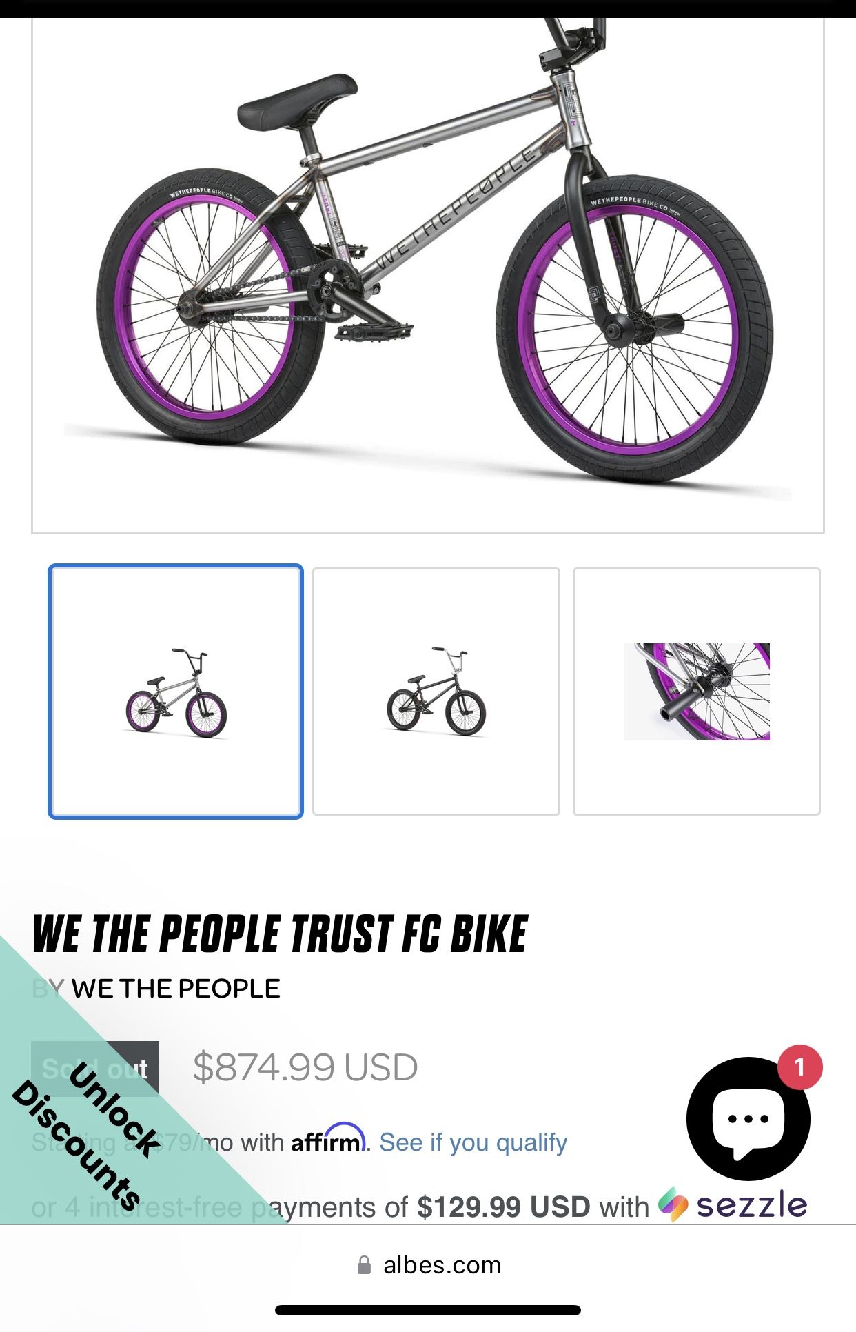 2021 WeThePeople BMX bike