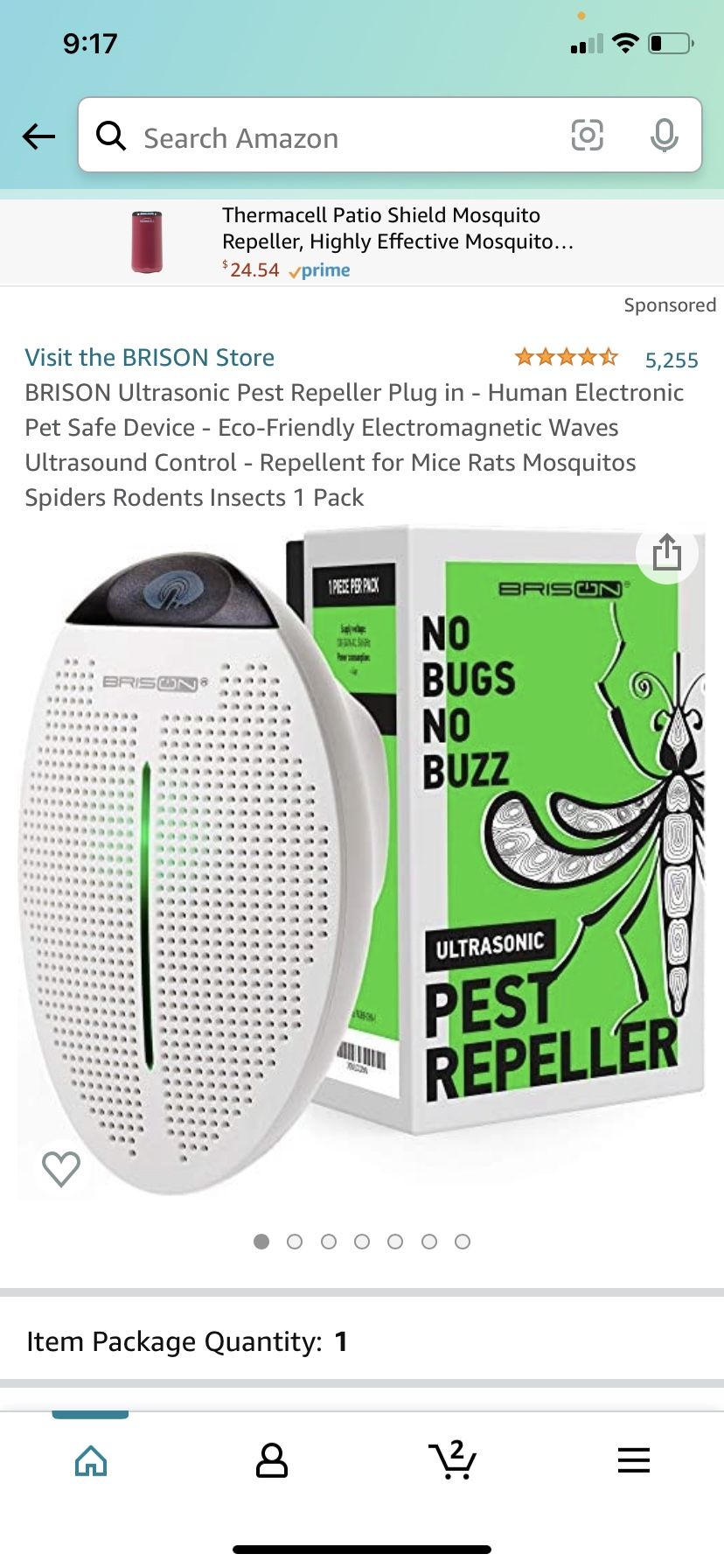 BRISON Ultrasonic Pest Repeller Plug in - Human Electronic Pet Safe Device - Eco-Friendly Electromagnetic Waves Ultrasound Control - Repellent for Mic