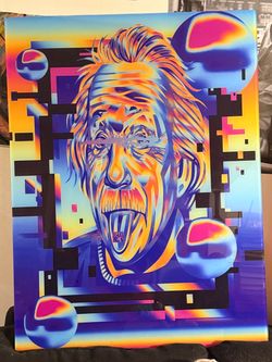 Albert Einstein Pop Art  30” x 40”  (On acrylic glass)