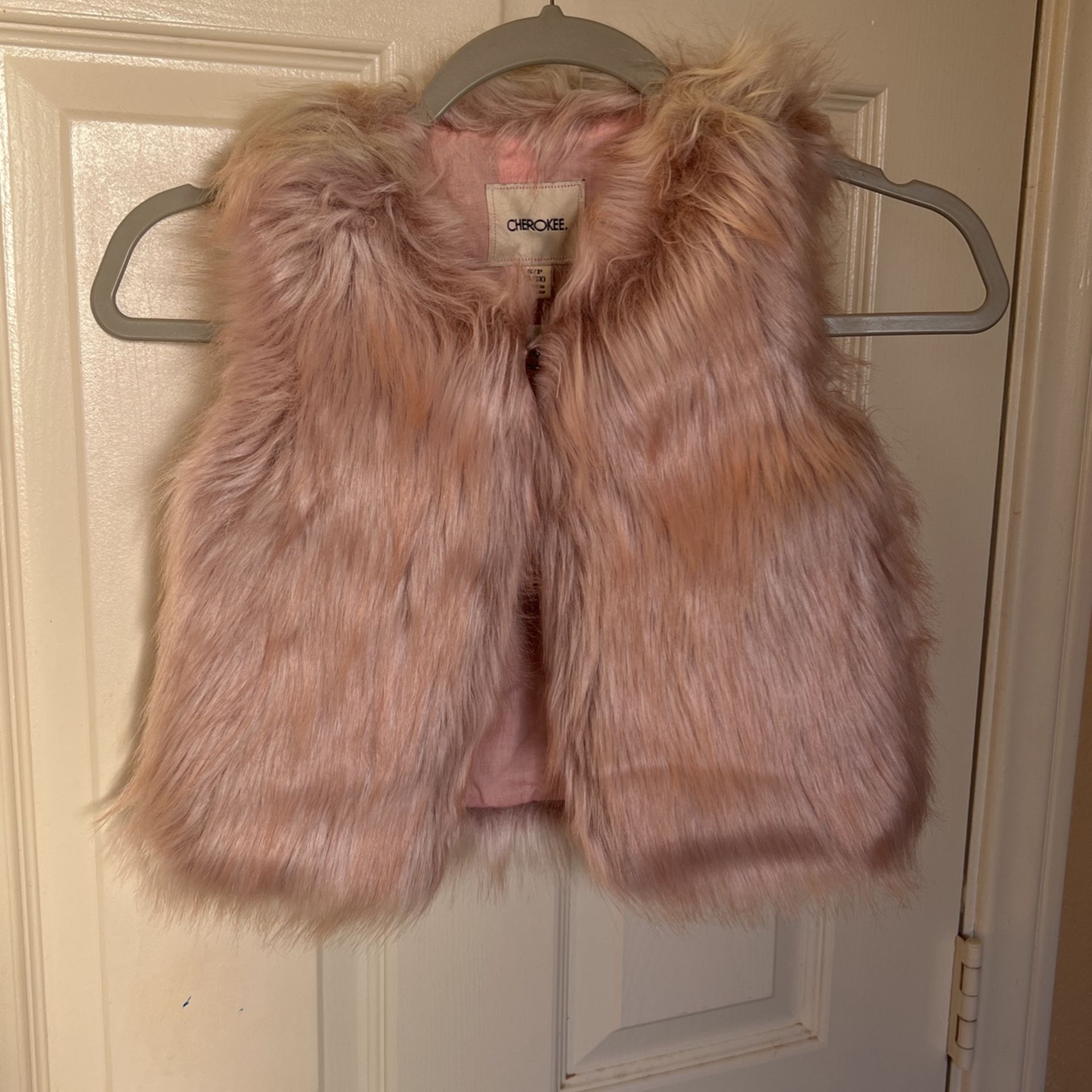 Pink faux fur Vest 
