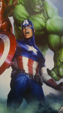 Wall art. Captain America. lights up