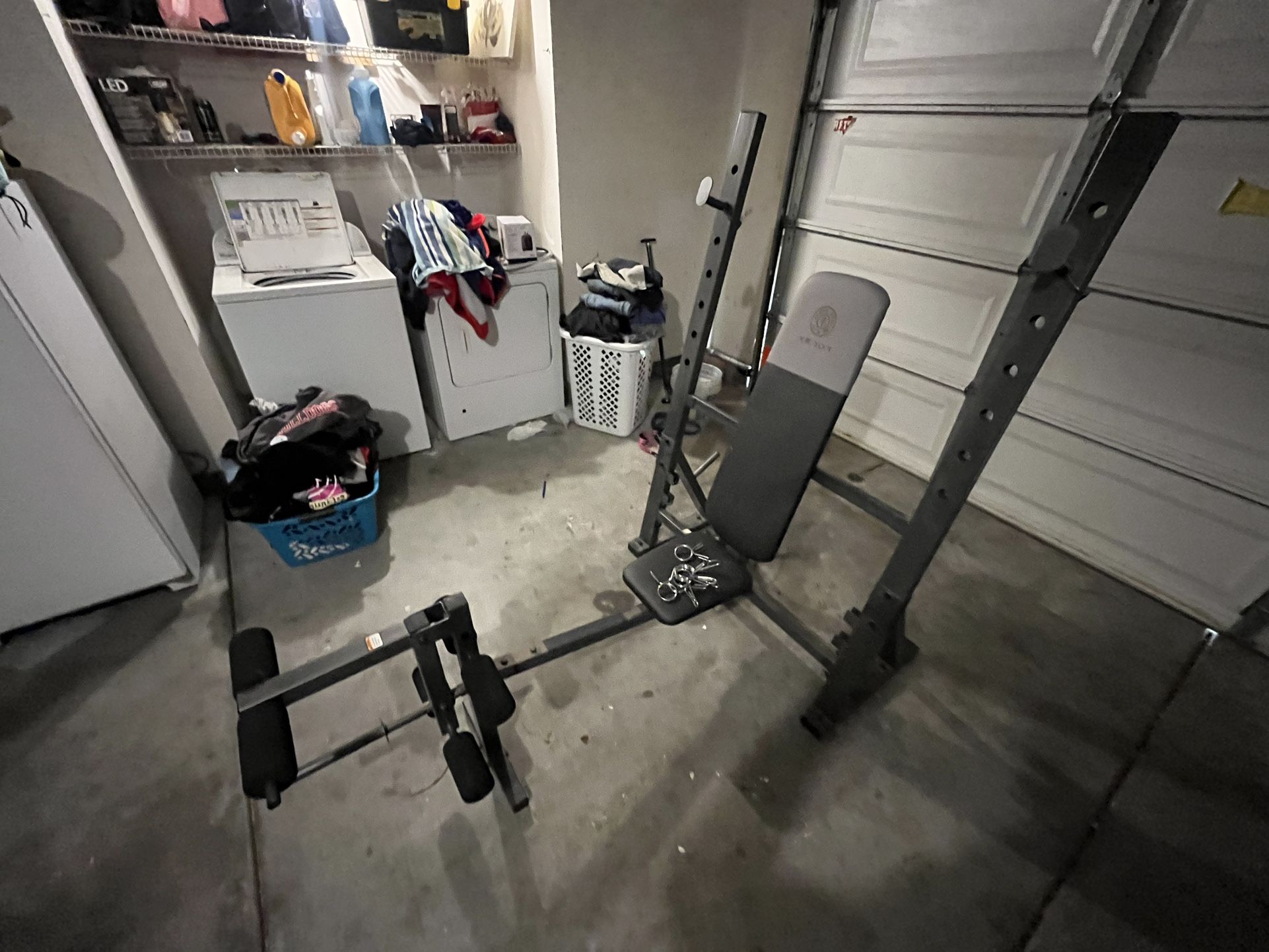 Adjustable Pressing Rack w/ 45 Pound Bar (Buyer To Collect)