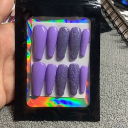 Purple Press Ons