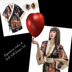 Japanese Silky Robe With Bowe Belt 