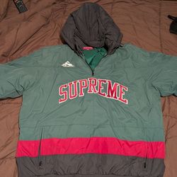 Supreme XL Puffy Hockey Pullover Dark Green Men's - FW17